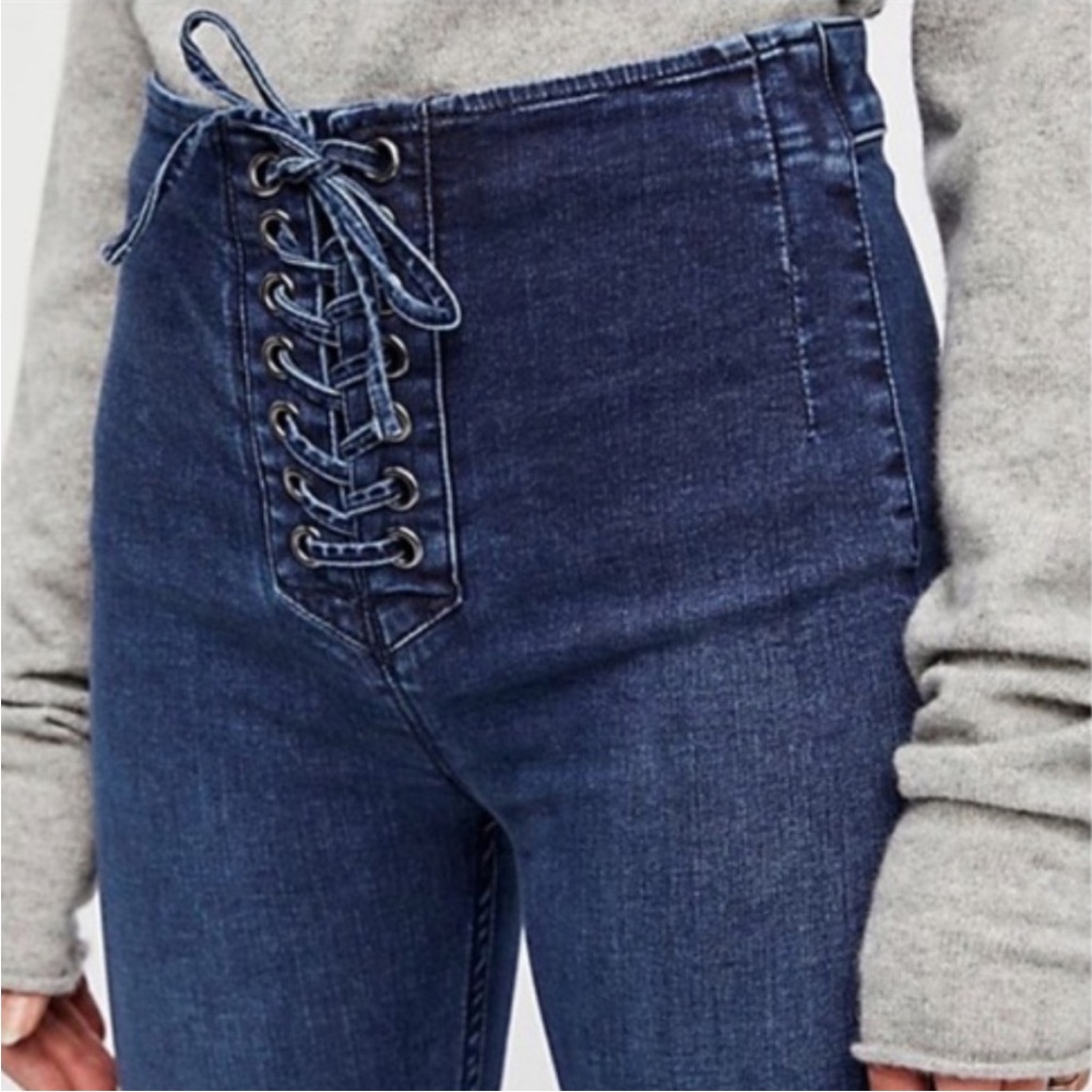 Free People Lace Up Skinny Jeans